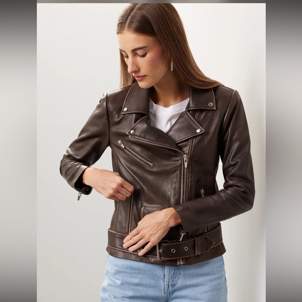 Classic Leather Moto Jacket
VEDA